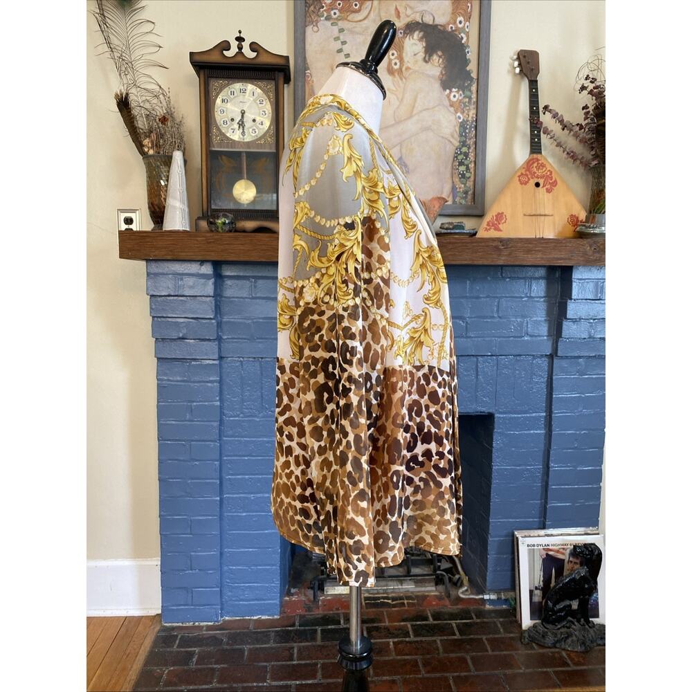 Chicos Size 3 US XL 14/16 Open Sheer Cardigan Travelers Tank Top Old Money Class - Picture 3 of 16